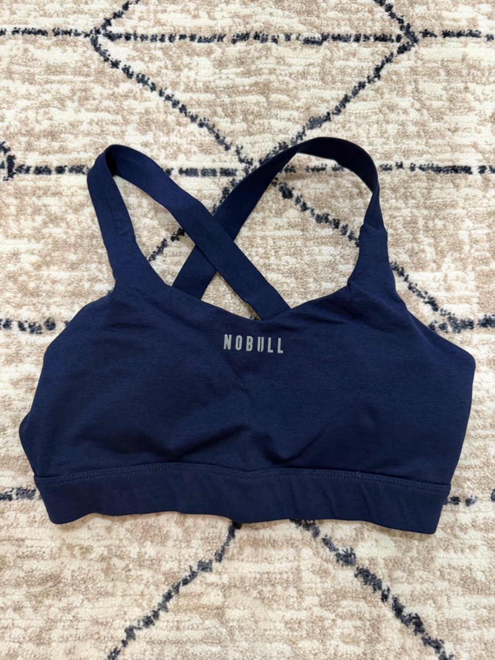 NOBULL Heathered Navy Cross-Back Sports Bra